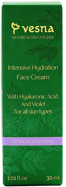 Крем для лица Vesna Intensive Hydration Face Cream с гиалуроновой кислотой и фиалкой 30 мл фото 