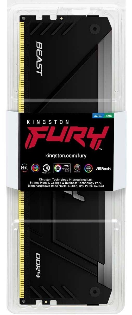 Память ПК Kingston DDR4 16GB 3200 FURY Beast RGB (KF432C16BB12A/16WP) фото 3