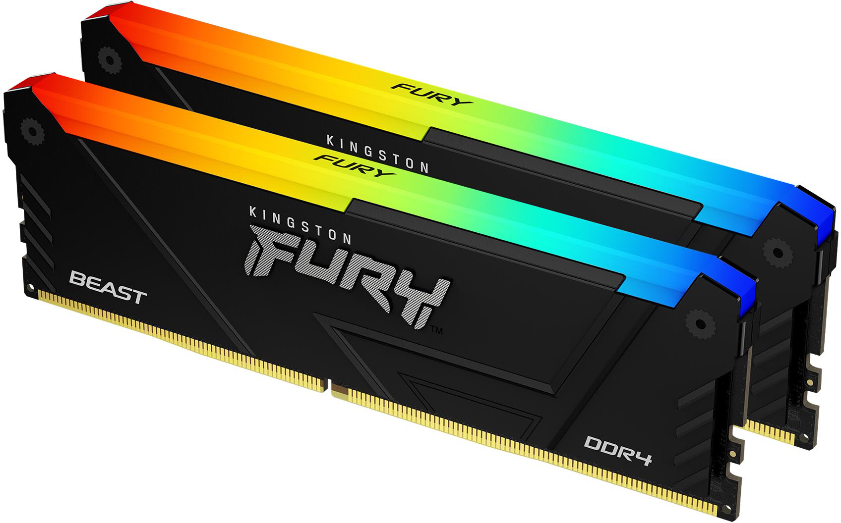 Память ПК Kingston DDR4 16GB KIT (8GBx2) 3200 FURY Beast RGB (KF432C16BB2AK2/16WP) фото 2