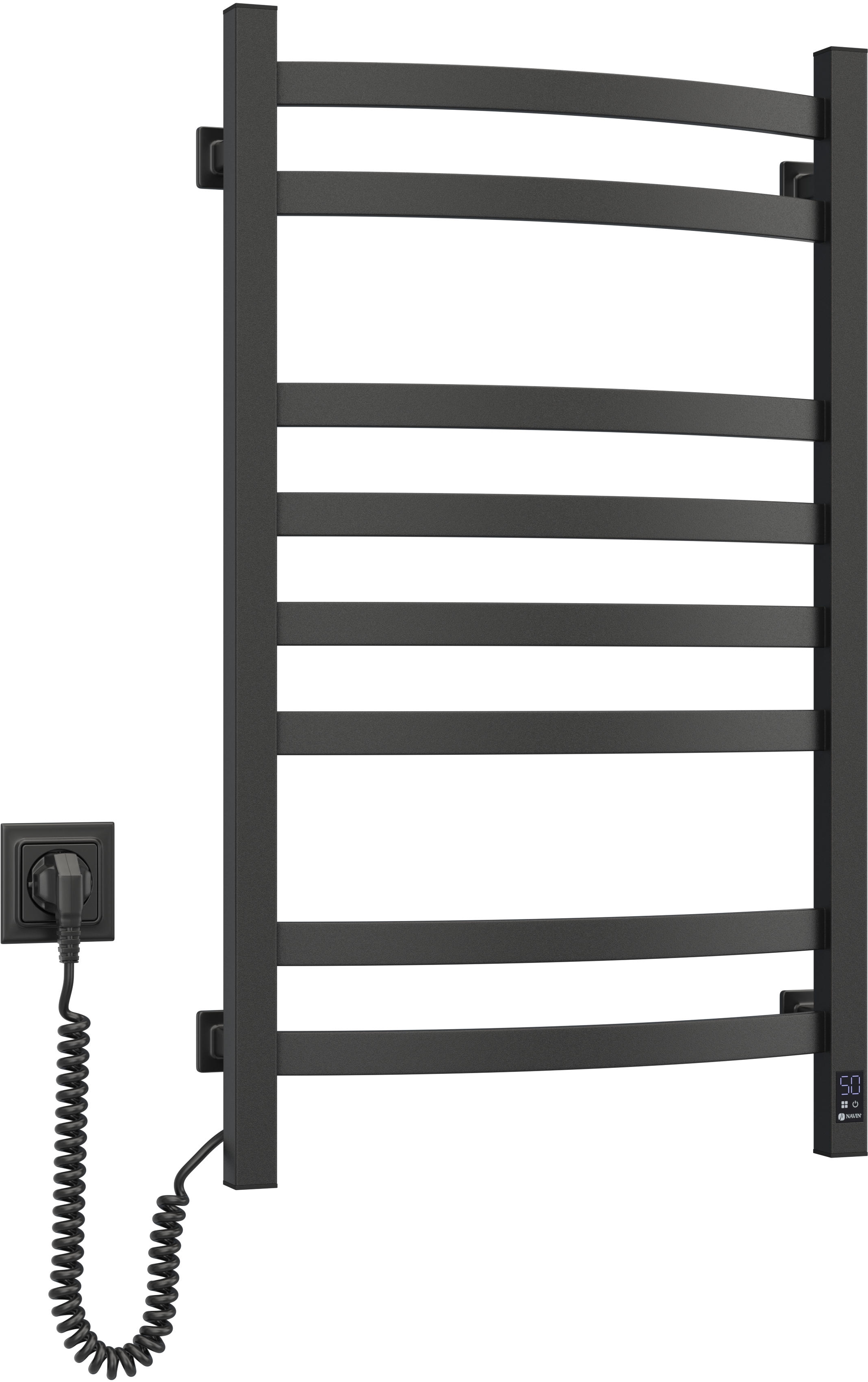 Полотенцесушитель Navin электрический Avalon, 800х480х104мм, черный (12-203153-4880) фото 6