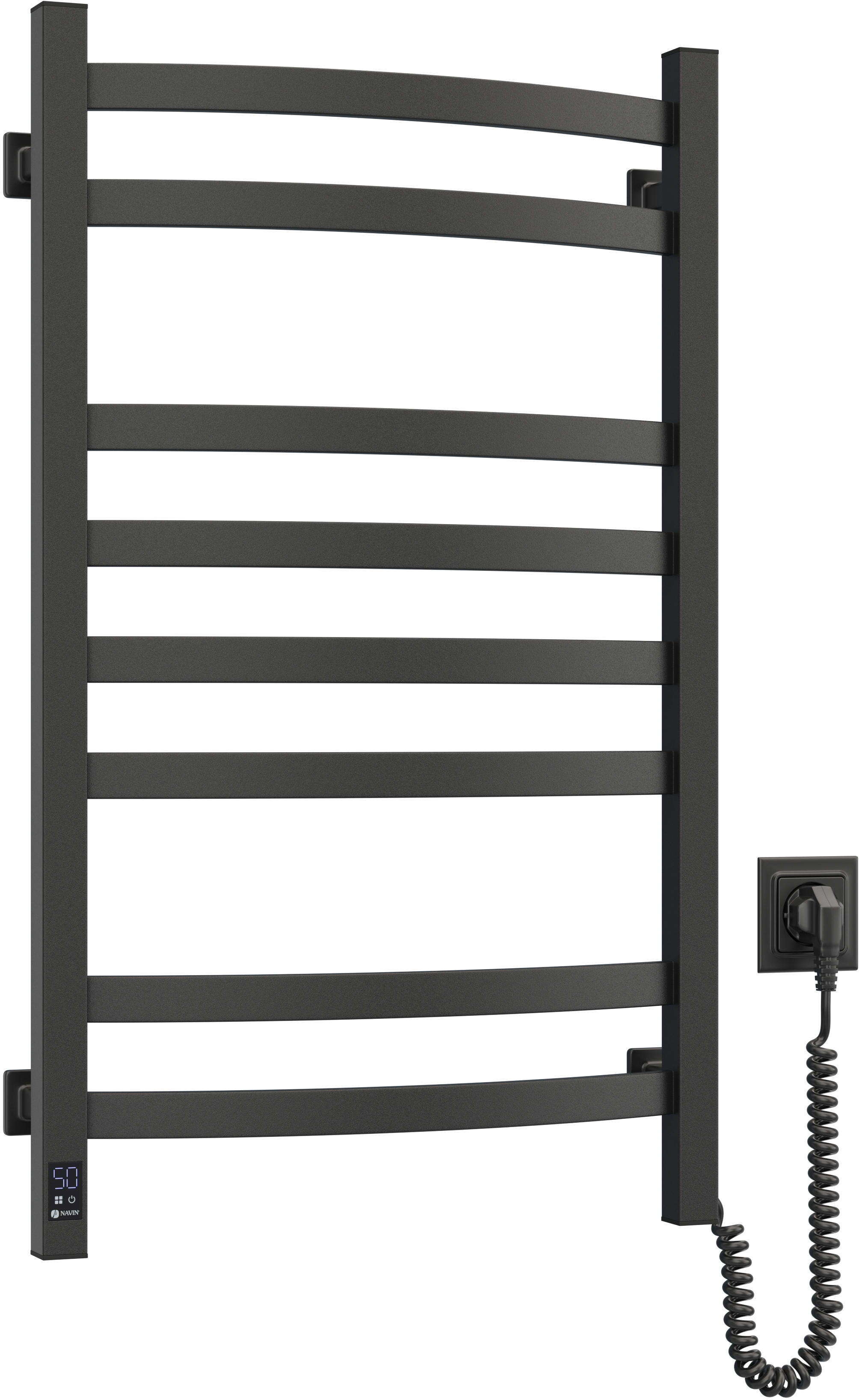 Полотенцесушитель Navin электрический Avalon, 800х480х104мм, черный (12-203053-4880) фото 