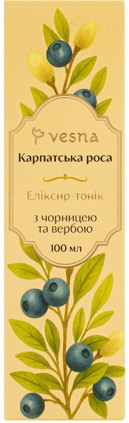 Эликсир-тоник Vesna Карпатская Роса с черникой и ивой 100 мл фото 3
