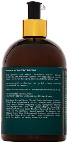 Бальзам-кондиционер для волос Privera Hydro-Keratin Pro Hair Balm Гидрокератиновое восстановление 450 мл фото 