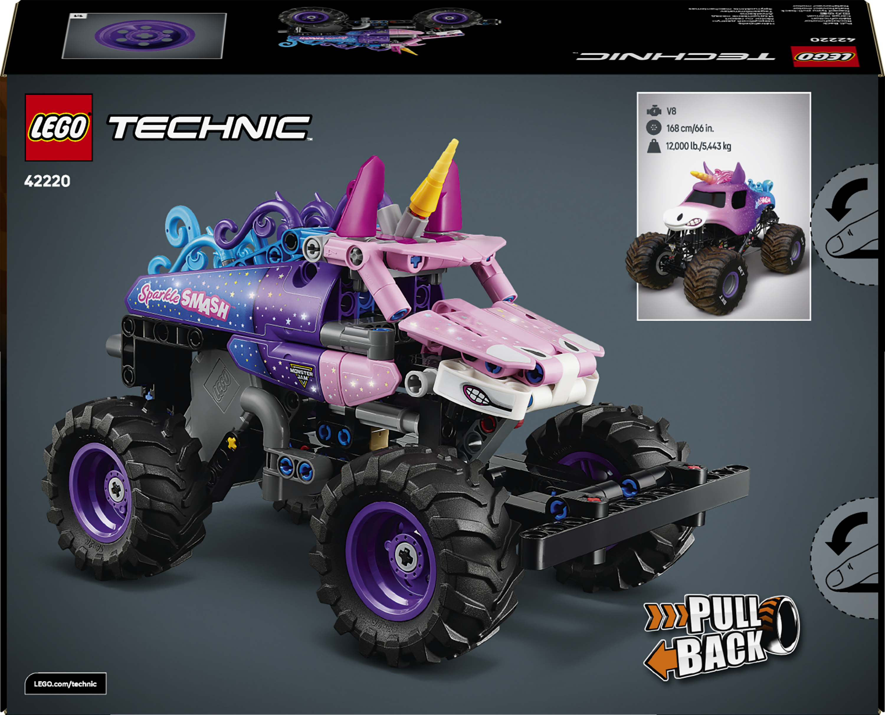 LEGO 42220 Technic Monster Jam Sparkle Smash с функцией «Pull-Back» фото 11
