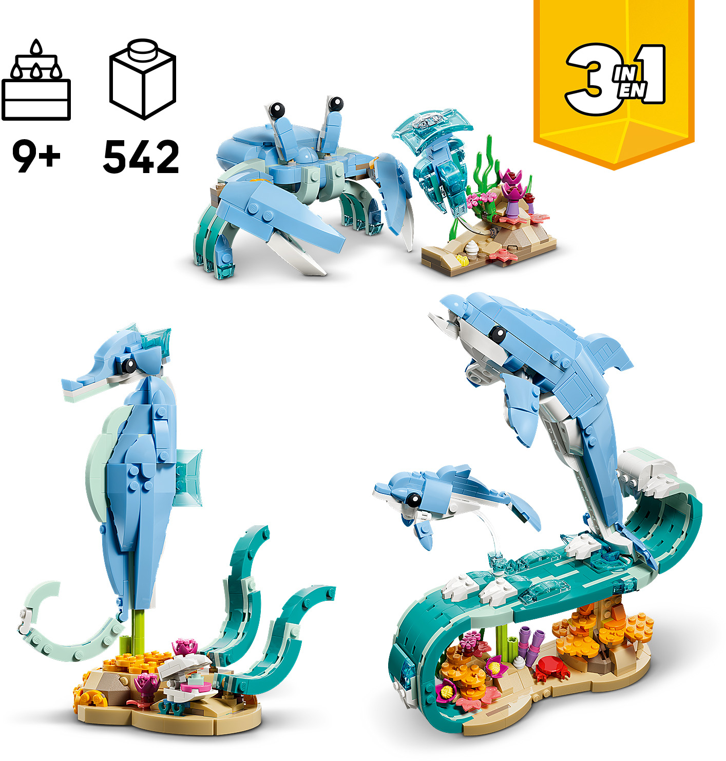LEGO 31385 Creator Морськие животные: красивые дельфины фото 2