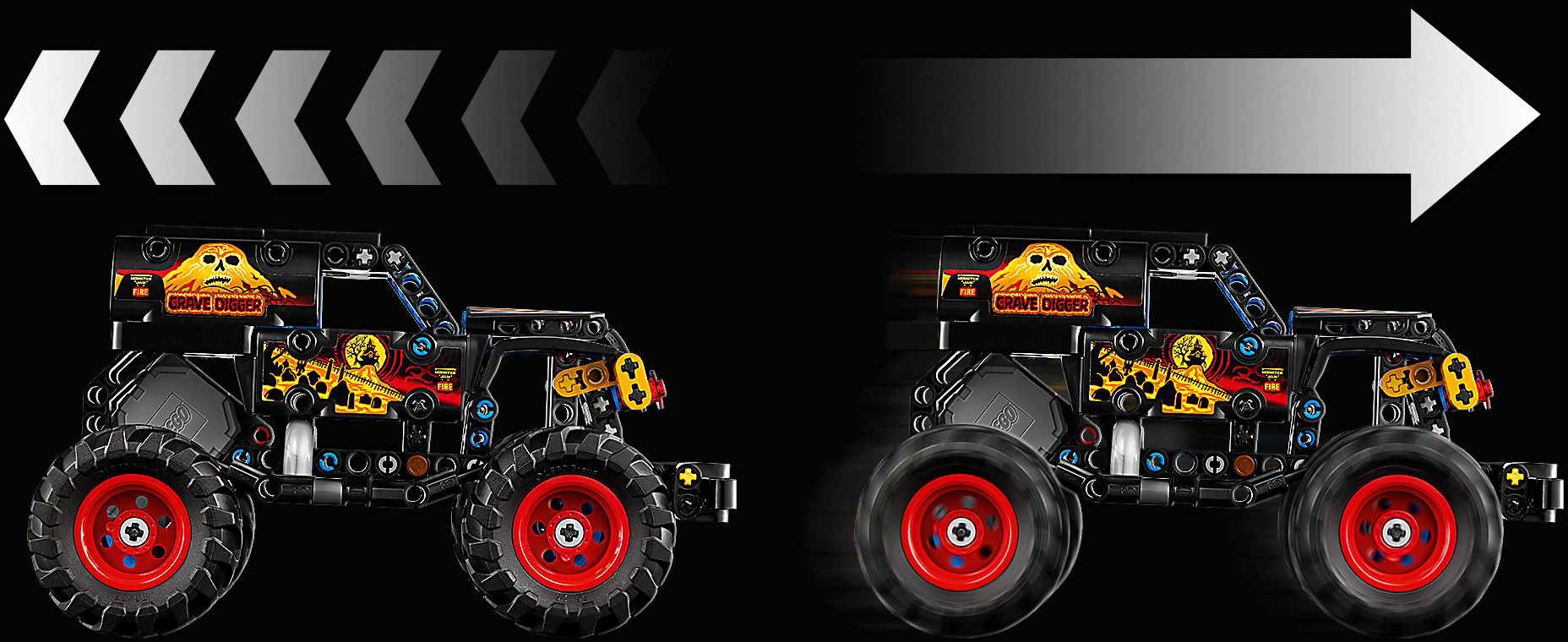 LEGO 42219 Technic Monster Jam Grave Digger Огонь и лед фото 8