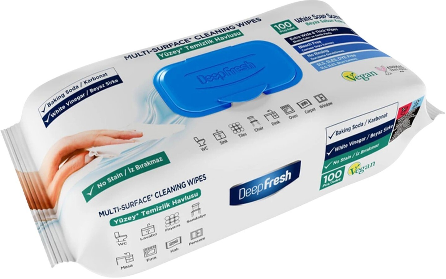 Салфетки влажные Deep Fresh Multi-Surface Cleaning Wipes Soap для очистки поверхностей 100 шт фото 