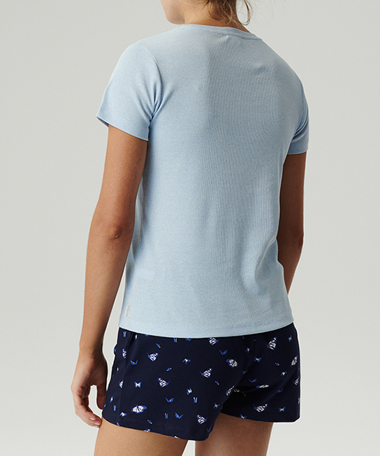 Пижама женская шорты, футболка Atlantic NLP-490_01 S голубая/синяя фото 2