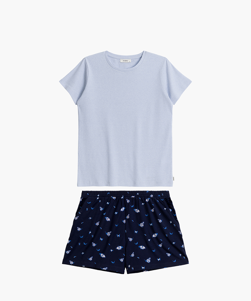 Пижама женская шорты, футболка Atlantic NLP-490_01 XL голубая/синяя фото 3