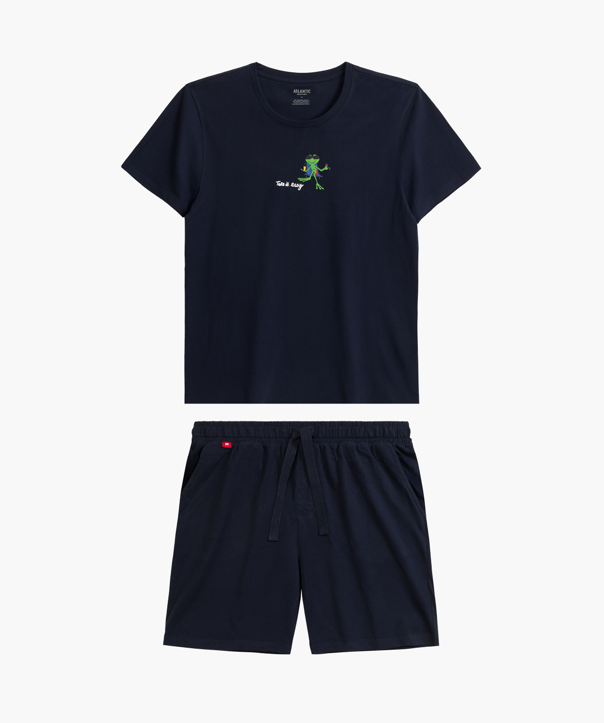 Пижама мужская шорты, футболка Atlantic NMP-383 L синяя фото 5