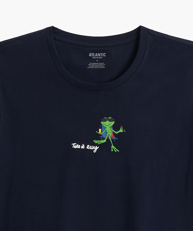 Пижама мужская шорты, футболка Atlantic NMP-383 M синяя фото 3