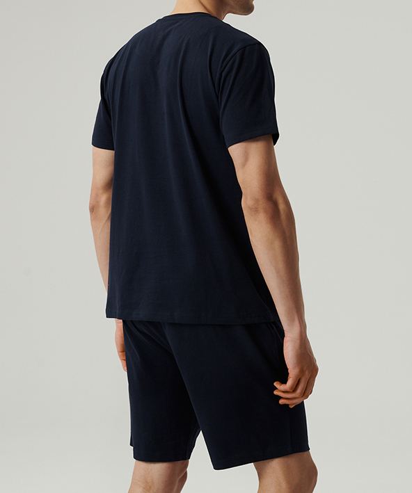 Пижама мужская шорты, футболка Atlantic NMP-383 2XL синяя фото 2