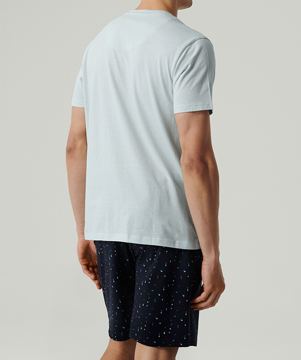 Піжама чоловіча шорти, футболка Atlantic NMP-385 S блакитна/синяфото2