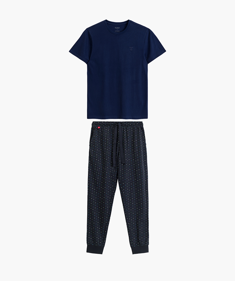 Піжама чоловіча штани, футболка Atlantic NMP-388 L блакитна/синяфото3