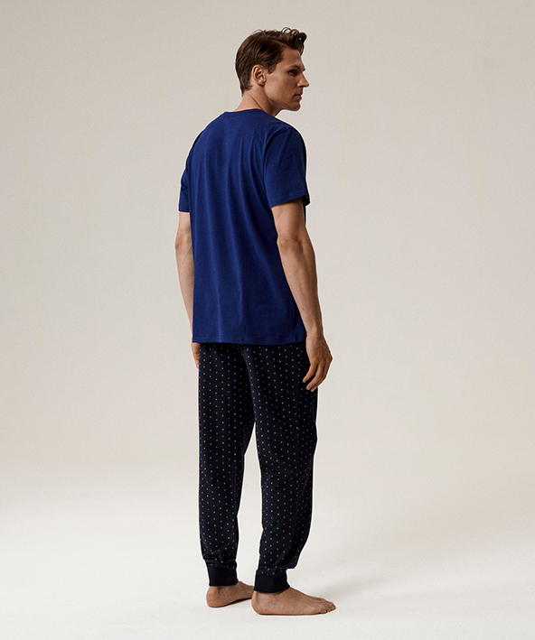 Піжама чоловіча штани, футболка Atlantic NMP-388 2XL блакитна/синяфото2