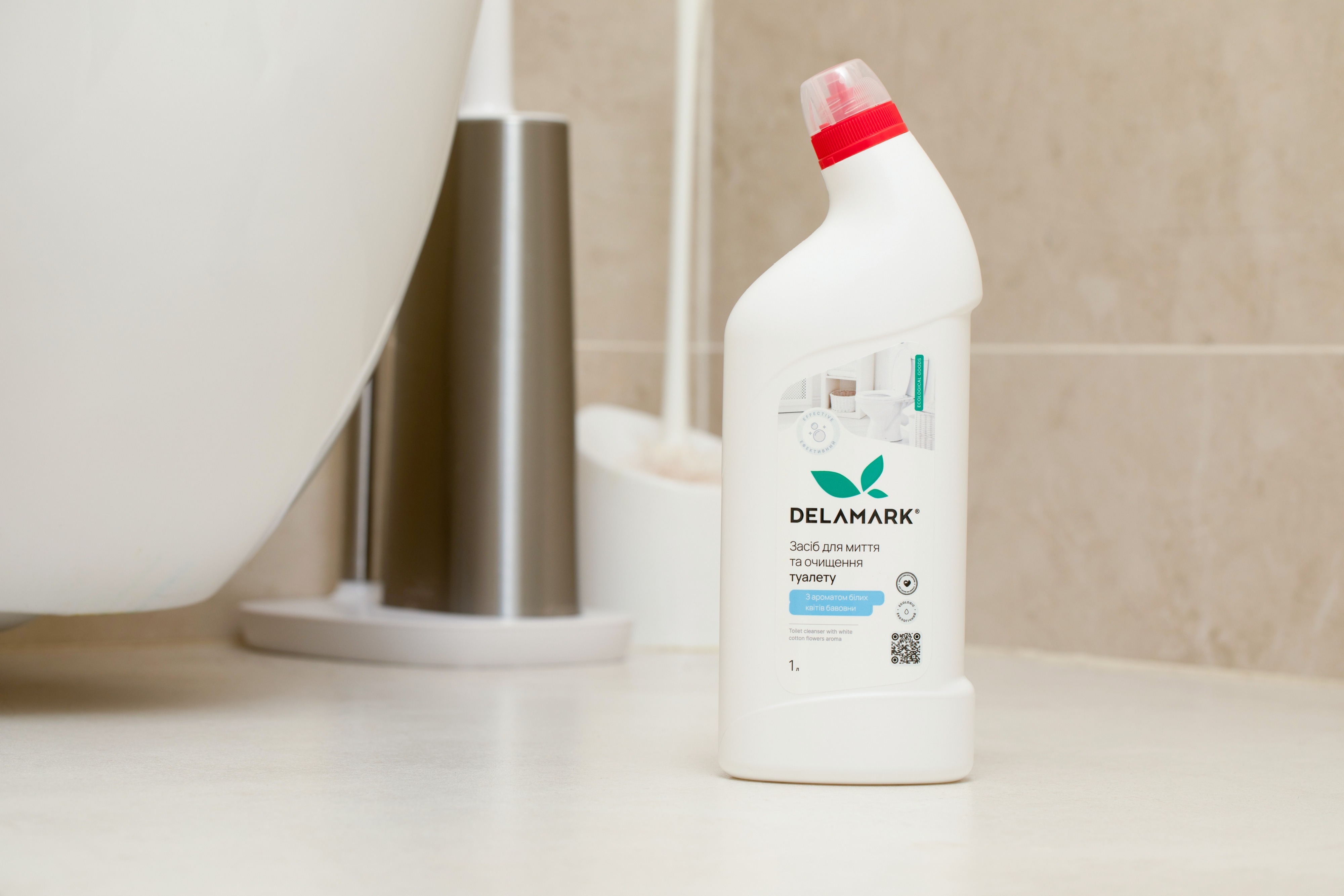 Засіб для миття туалету DeLaMark білі квіти бавовни 1 лфото
