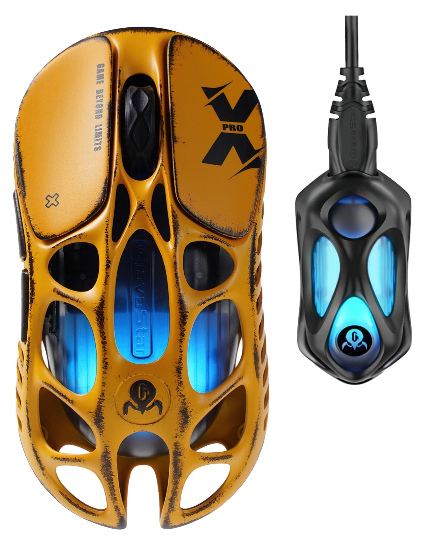 Игровая мышь GravaStar Mercury X Pro, 8K, BT/WL/USB-A, RGB, Battle-Worn Yellow (GS_X_PRO_YLW) фото 2