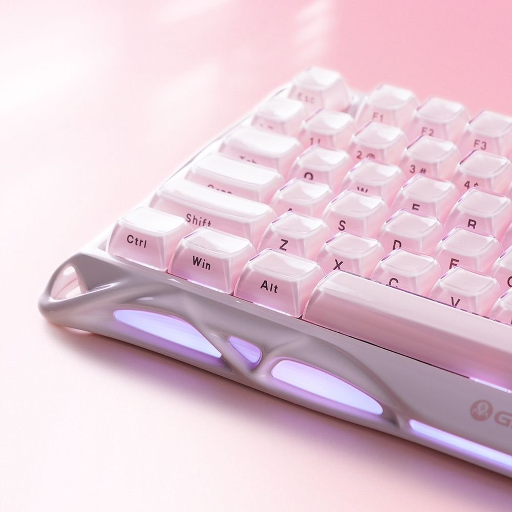 Клавіатура GravaStar Mercury K1 GravaStar x Kailh Cheery Pink, EN, BT/WL/USB, Sakura Pink (GS_K1_P_PNK)фото