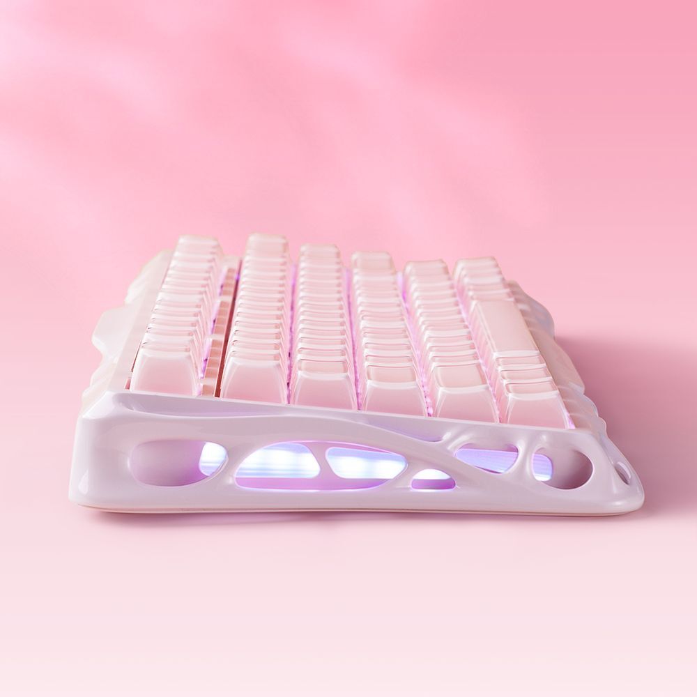 Клавіатура GravaStar Mercury K1 GravaStar x Kailh Cheery Pink, EN, BT/WL/USB, Sakura Pink (GS_K1_P_PNK)фото