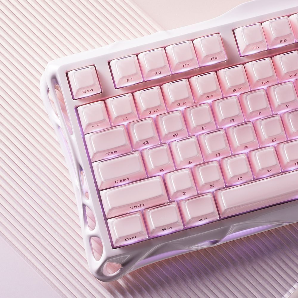 Клавіатура GravaStar Mercury K1 GravaStar x Kailh Cheery Pink, EN, BT/WL/USB, Sakura Pink (GS_K1_P_PNK)фото