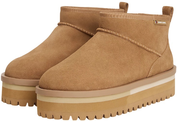 Угги женские Tommy Jeans Tjw Suede Flatform Boot Wl EN0EN02599-PL0 37 бежевые фото 3