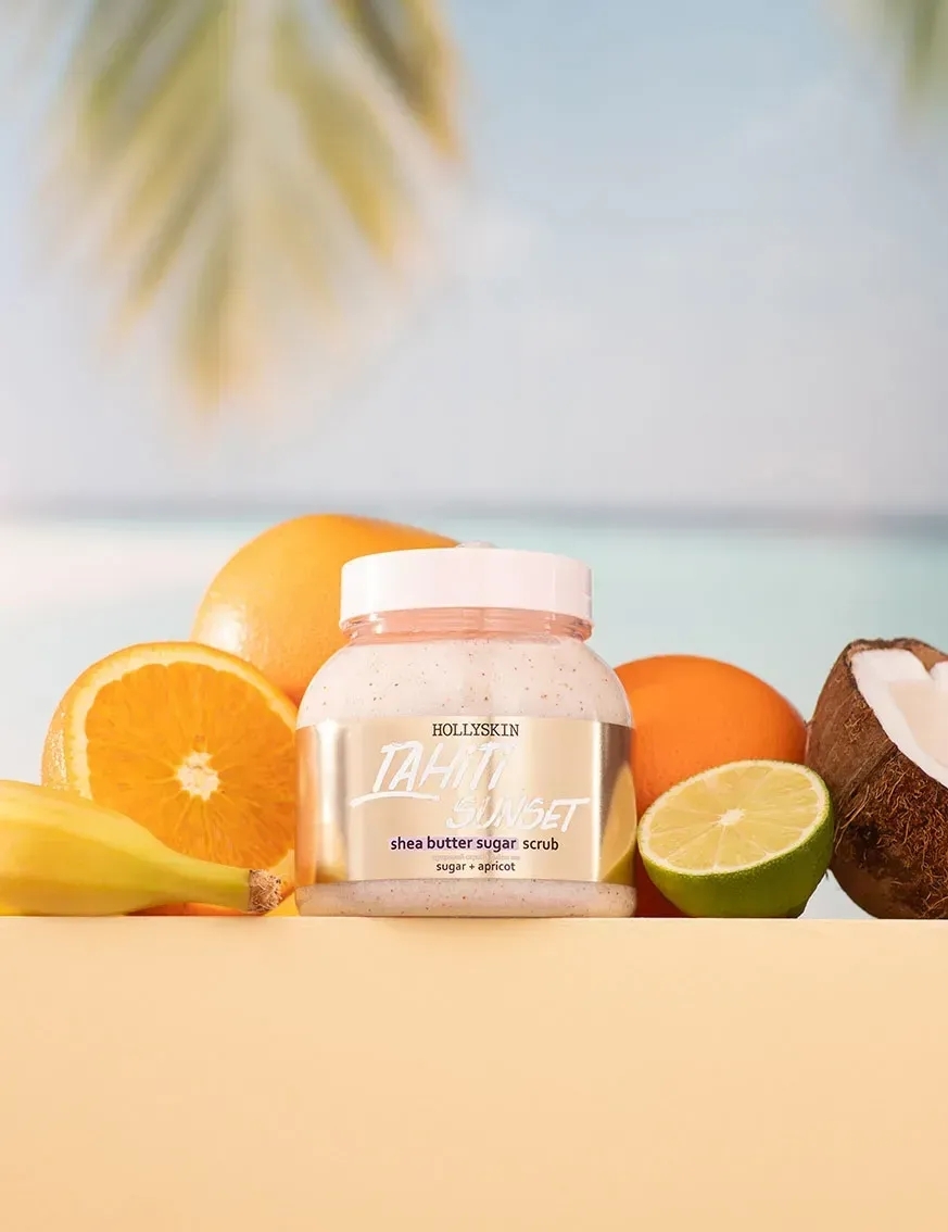 Цукровий скраб Hollyskin Tahiti Sunset з олією ши і перлітом 350 гфото