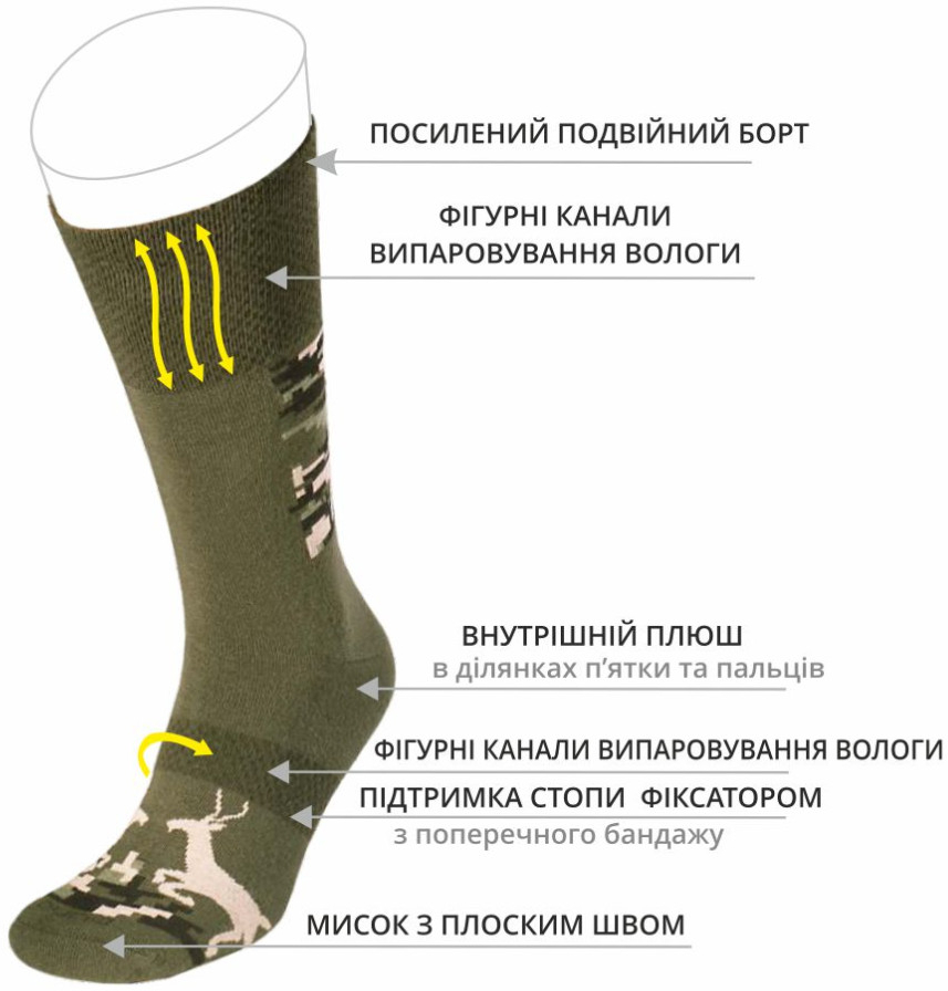 Шкарпетки чоловічі Duna 2112 39-42 хакі (4823094644136)фото8