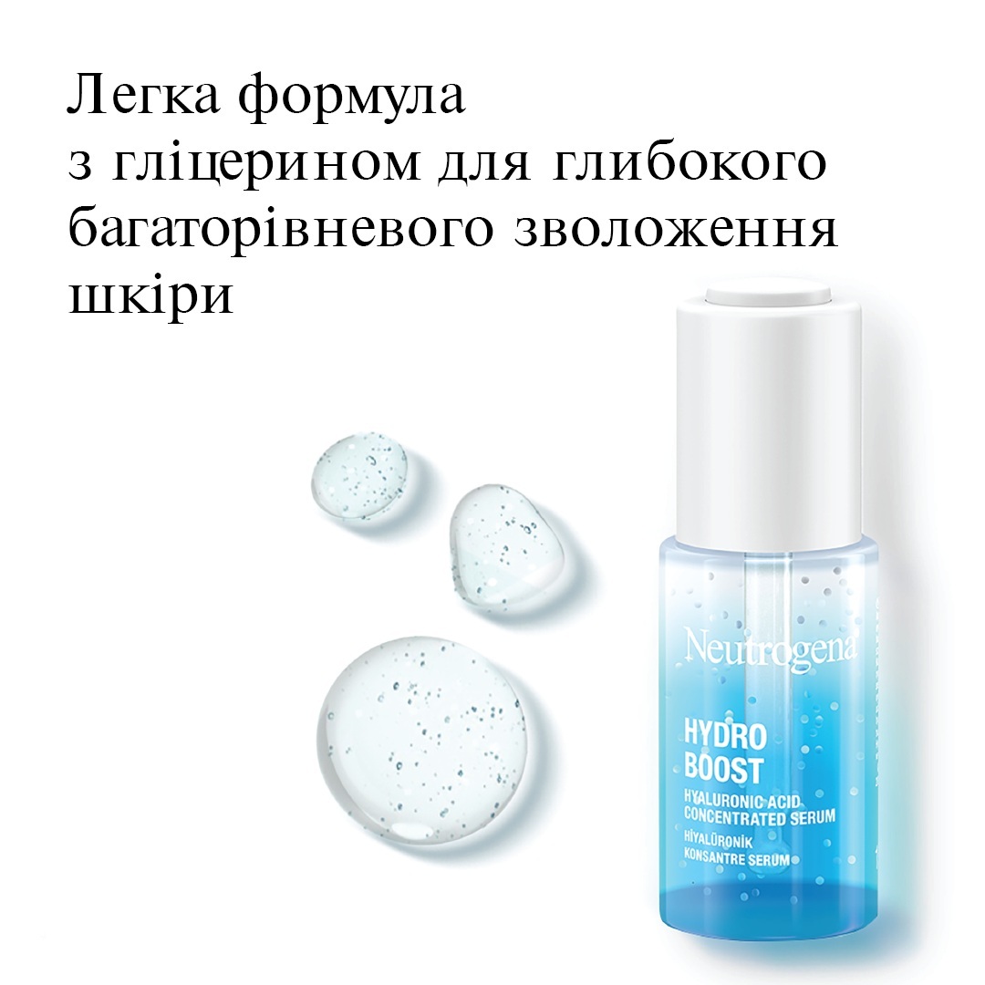Концентрована сироватка для обличчя Neutrogena Hydro Boost з гіалуроновою кислотоюфото