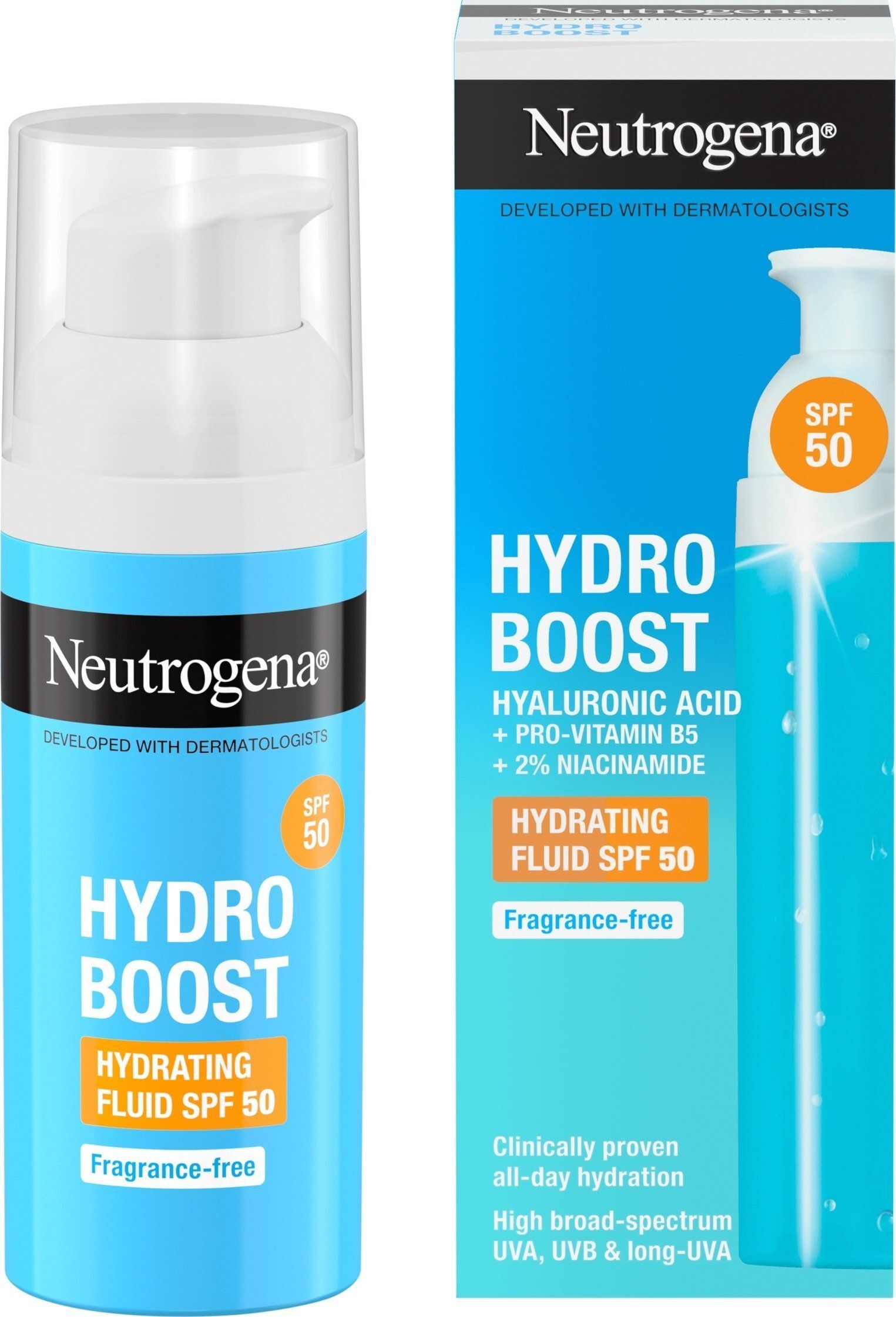 Зволожуючий флюїд для обличчя Neutrogena Hydro Boost SPF50 50 млфото