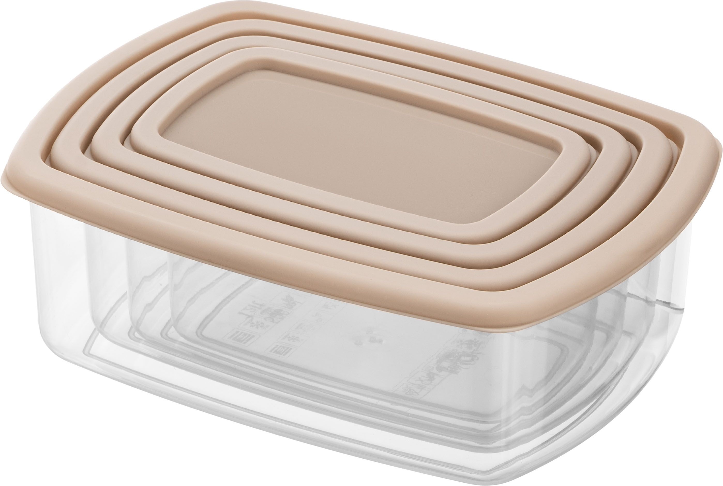 Набір контейнерів ARDESTO Fresh 0.25/0.5/0.75/1.2л, бежевий (AR1312B)фото