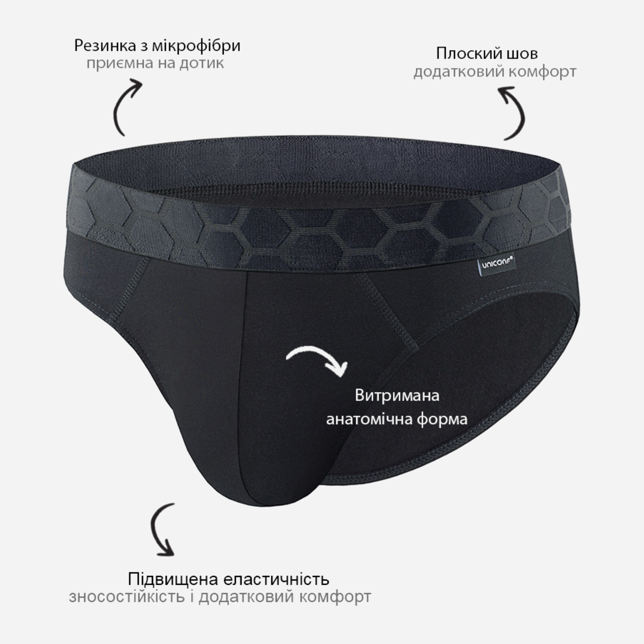 Набор трусов мужских UNICONF UPB40 2XL 5 шт черные (5942542253177) фото 7