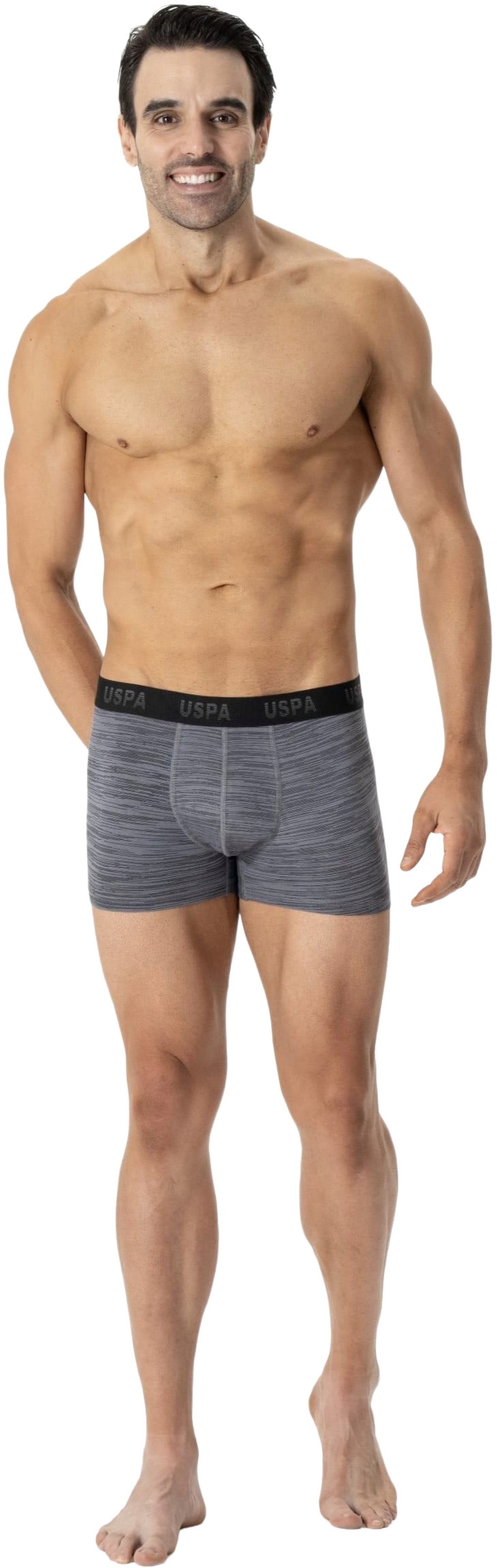 Набор трусов мужских U.S. Polo Assn. 80505 L 3 шт. серый/черный/принтованый (8680557421194) фото 5