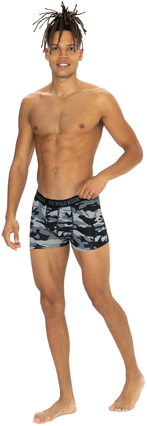 Набір трусів чоловічих U.S. Polo Assn. 80542 M 3 шт. сірий/чорний/принтований (8680557451559)фото