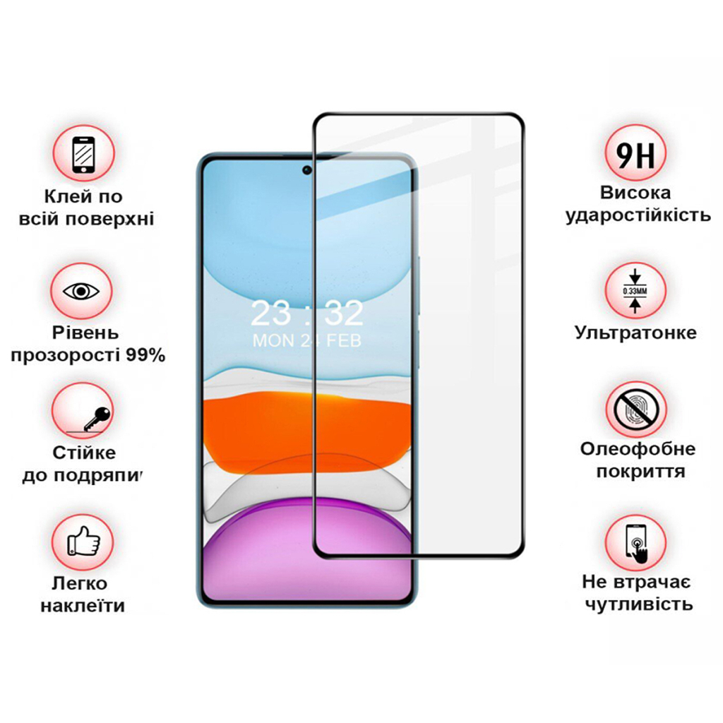 Защитное стекло BeCover для Xiaomi Redmi Note 14 Black (BC_713099) фото3