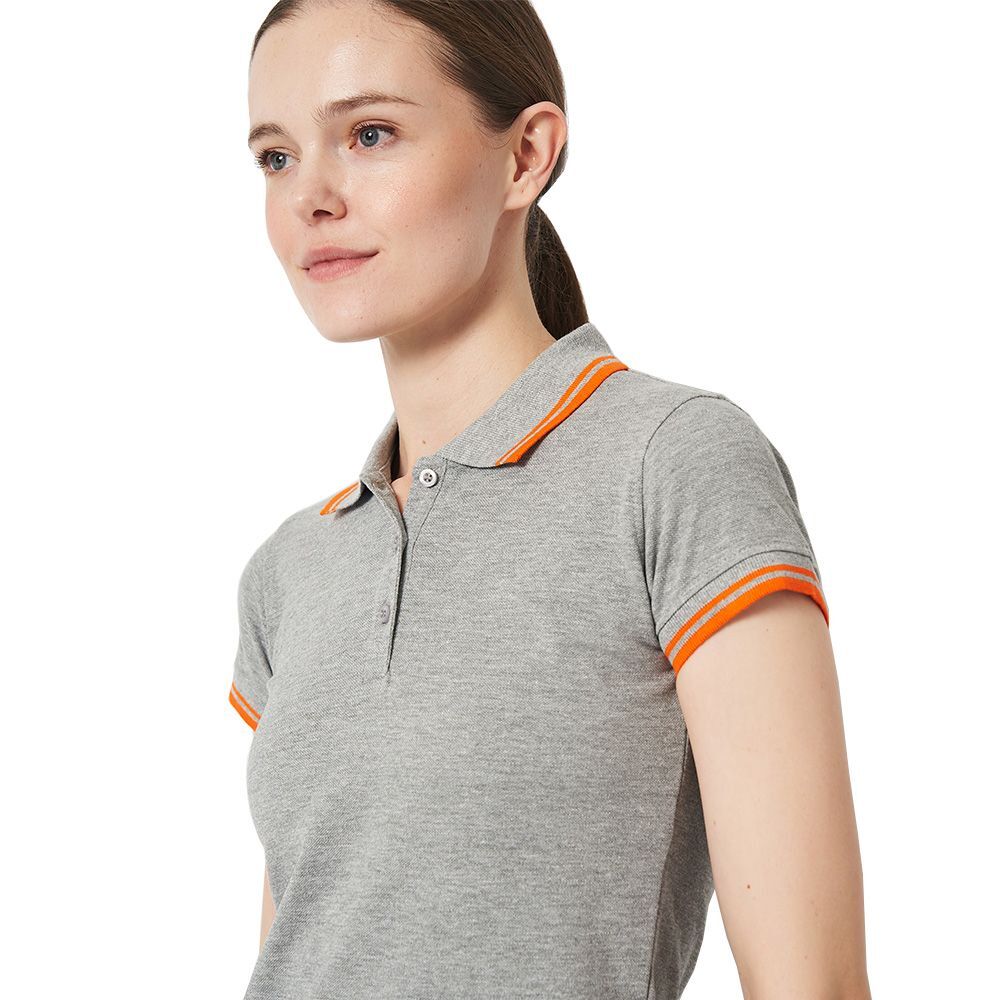 Поло женское Sol’s PASADENA WOMEN 00578932 L серый меланж/оранжевый фото 3