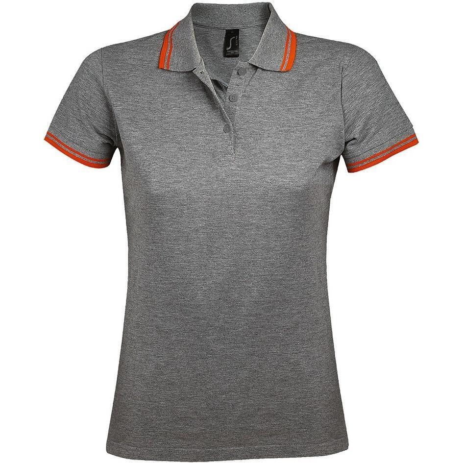 Поло женское Sol’s PASADENA WOMEN 00578932 L серый меланж/оранжевый фото 5