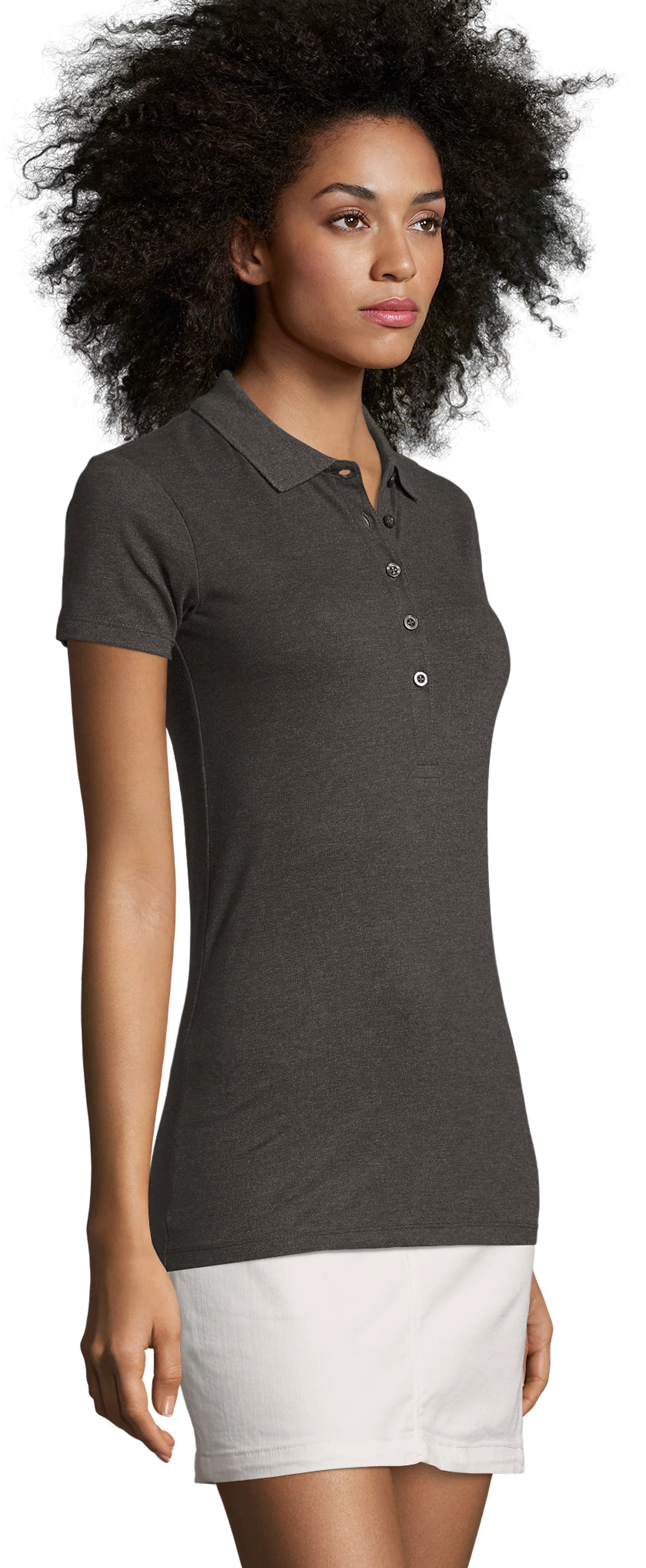 Поло женское Sol’s PHOENIX WOMEN 01709348 L угольный меланж фото 3