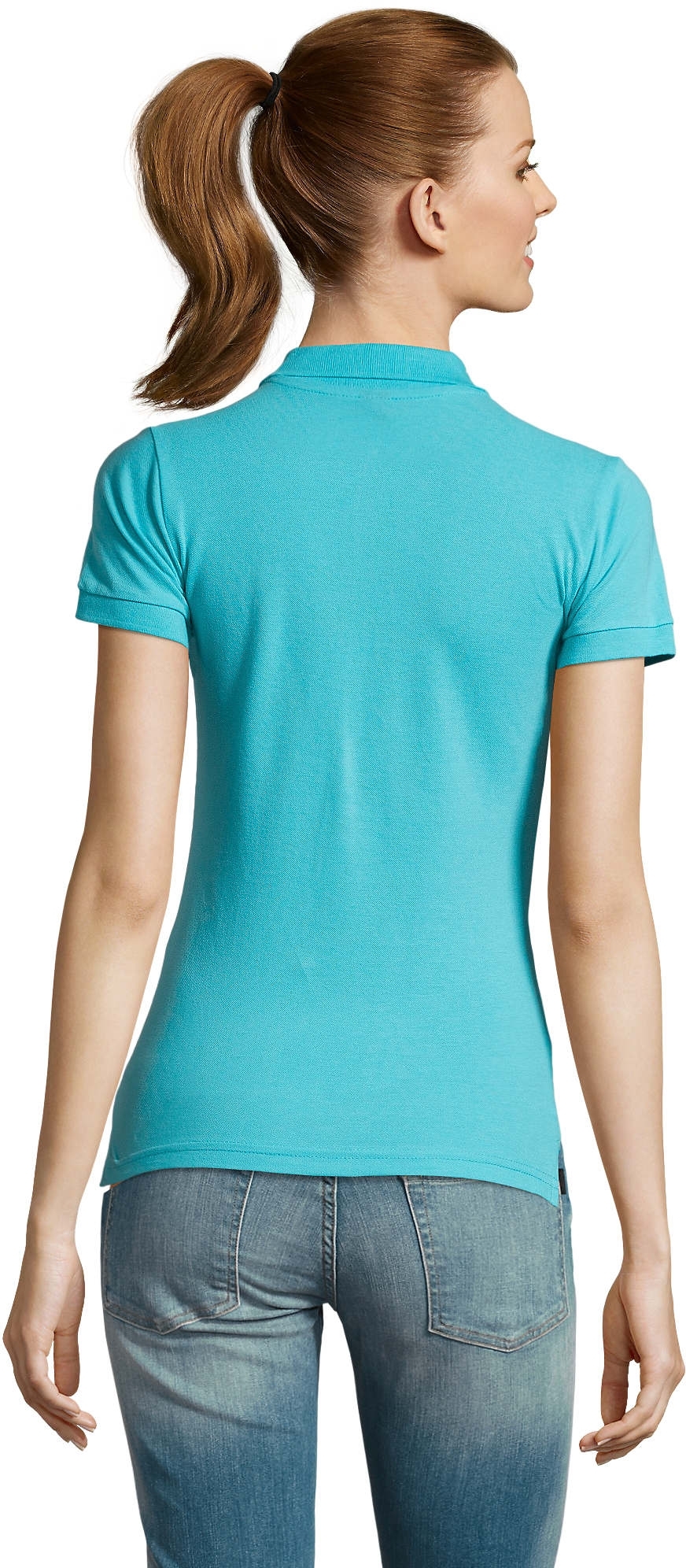 Поло бавовняне жіноче Sol’s PASSION 11338225 L бірюзовийфото2