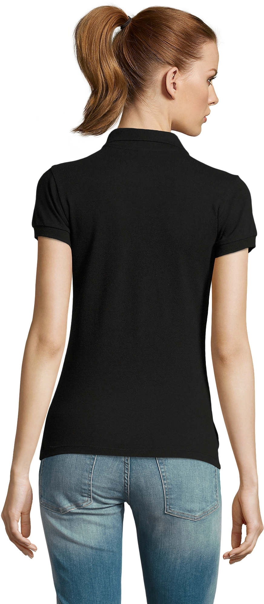 Поло бавовняне жіноче Sol’s PASSION 11338312 L чорнийфото2