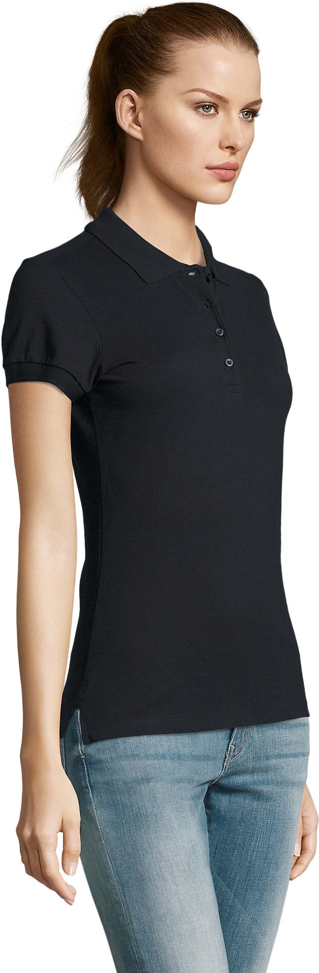 Поло бавовняне жіноче Sol’s PASSION 11338318 L темно-синійфото3