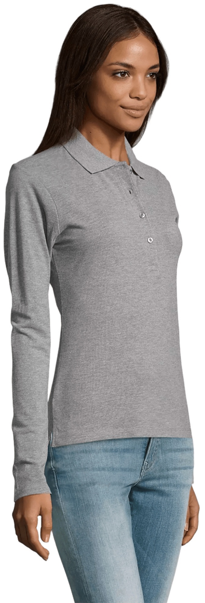 Поло жіноче Sol’s PODIUM 11317360 L сірий меланжфото3