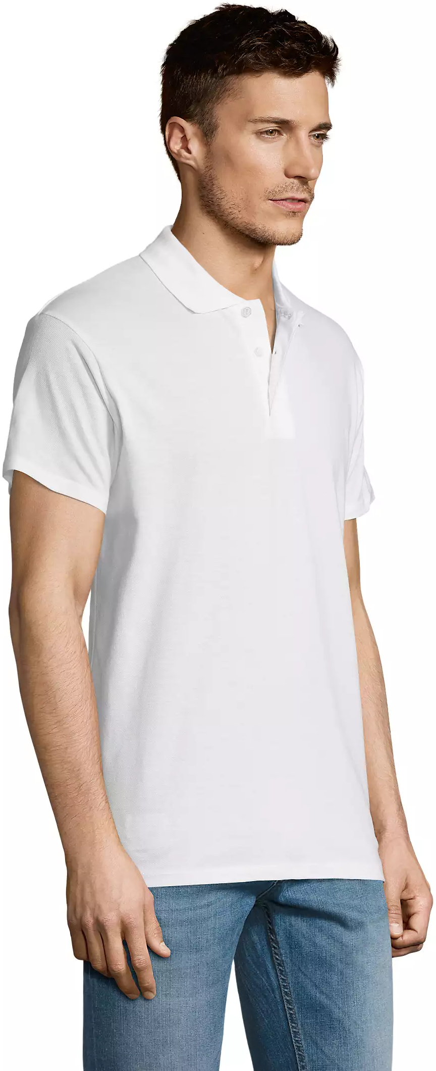 Поло бавовняне чоловіче Sol’s SUMMER II 11342102 L білийфото3