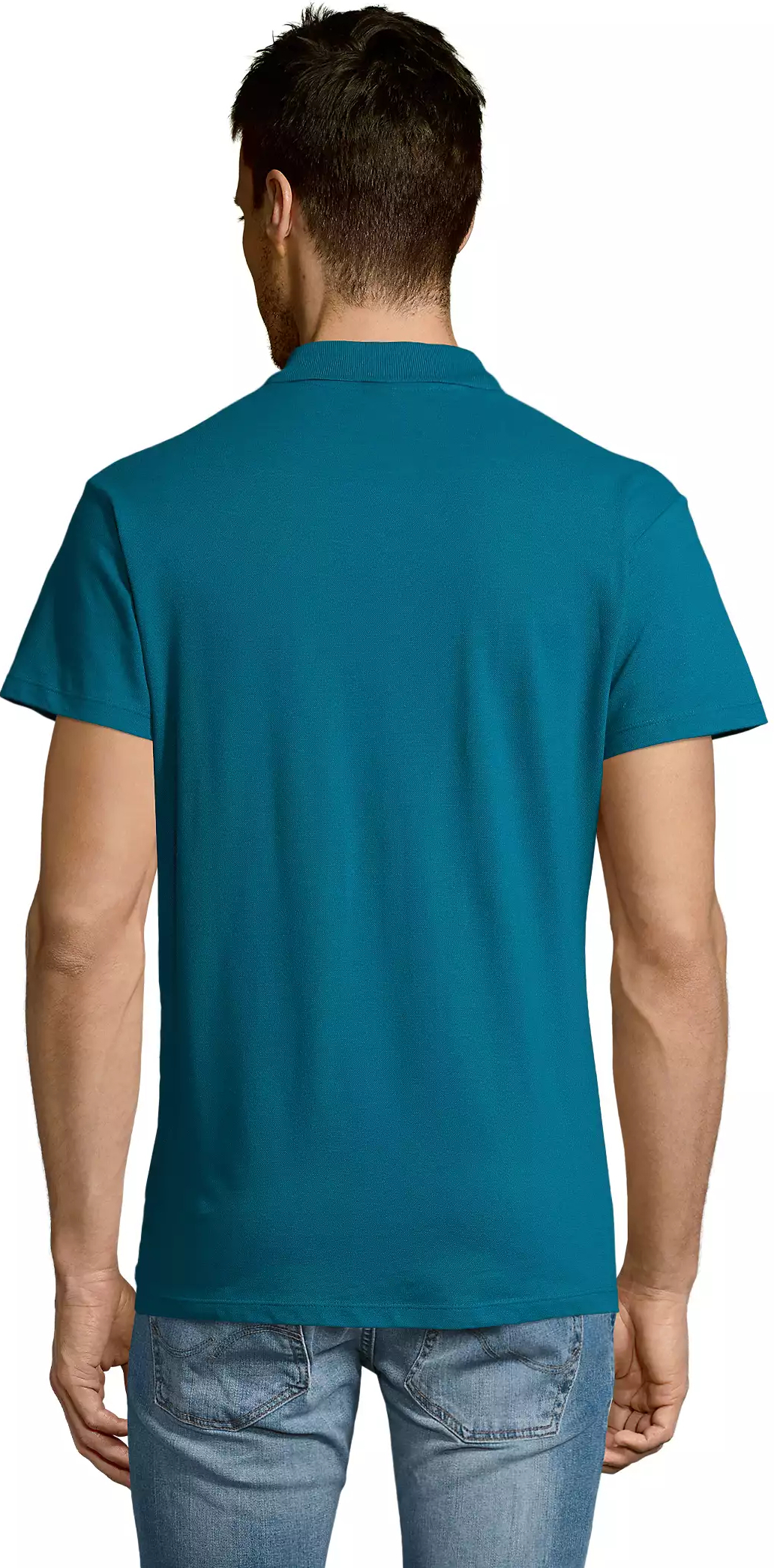 Поло бавовняне чоловіче Sol’s SUMMER II 11342235 L насичений бірюзовийфото2