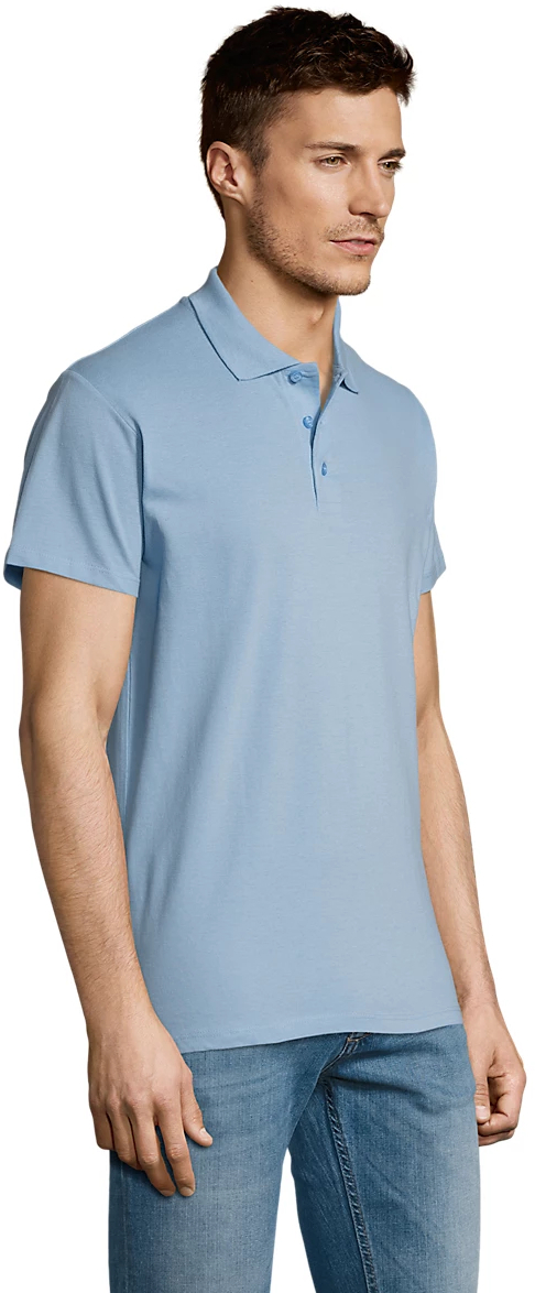 Поло бавовняне чоловіче Sol’s SUMMER II 11342200 L блакитнийфото3