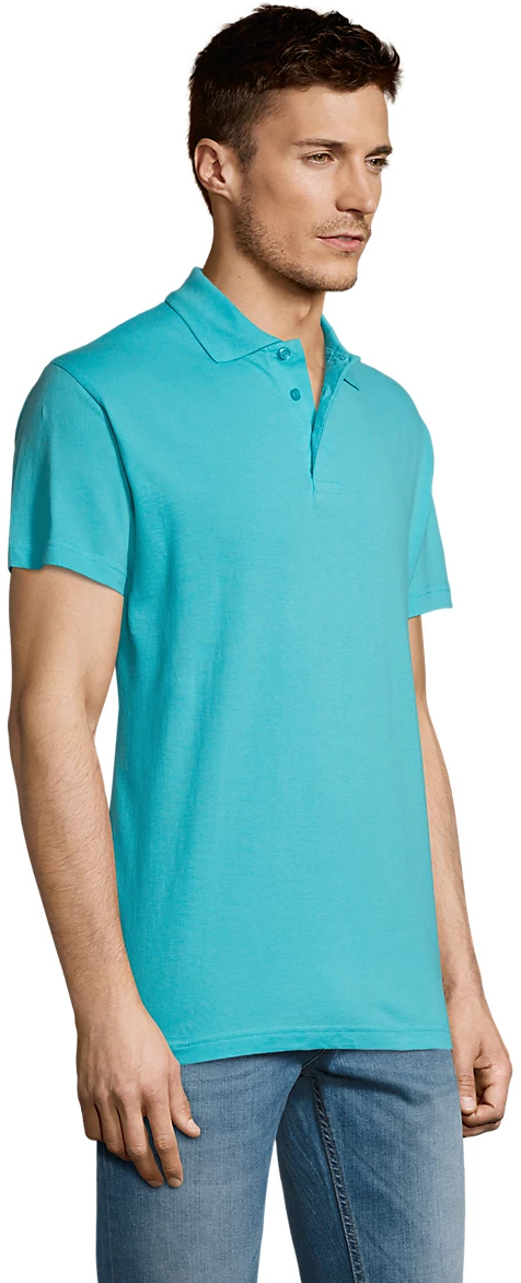 Поло бавовняне чоловіче Sol’s SUMMER II 11342225 L бірюзовийфото3