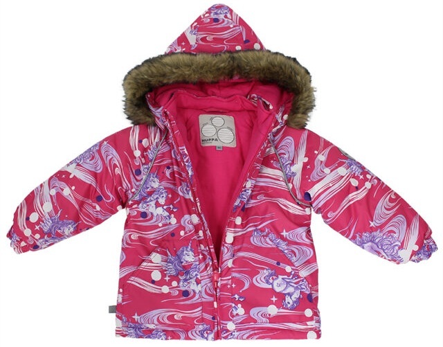 Куртка для девочки Huppa Virgo 17210030-71163 86 фуксия с принтом фото 4