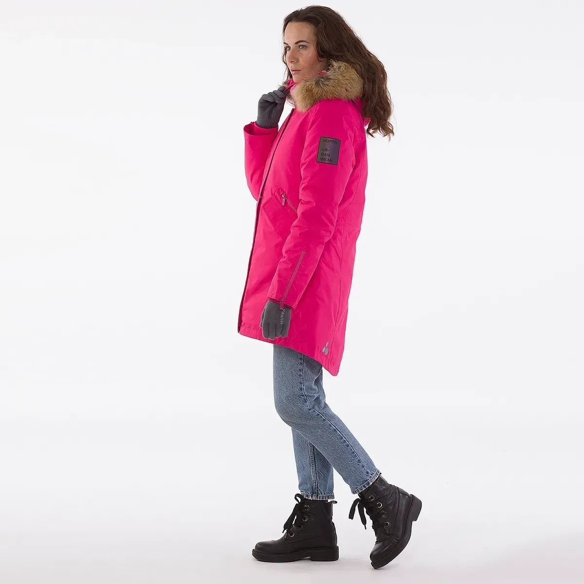 Парка зимняя с мехом женская Huppa Term Vivian 1 12498120-00063 XS фуксия фото 8