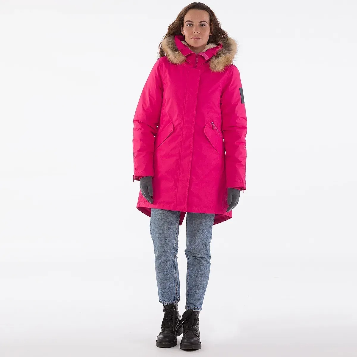 Парка зимняя с мехом женская Huppa Term Vivian 1 12498120-00063 S фуксия фото 