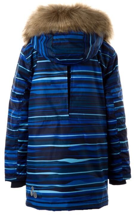 Парка зимняя для мальчика Huppa Roman 12380030-22086 122 темно-синяя с принтом фото 2