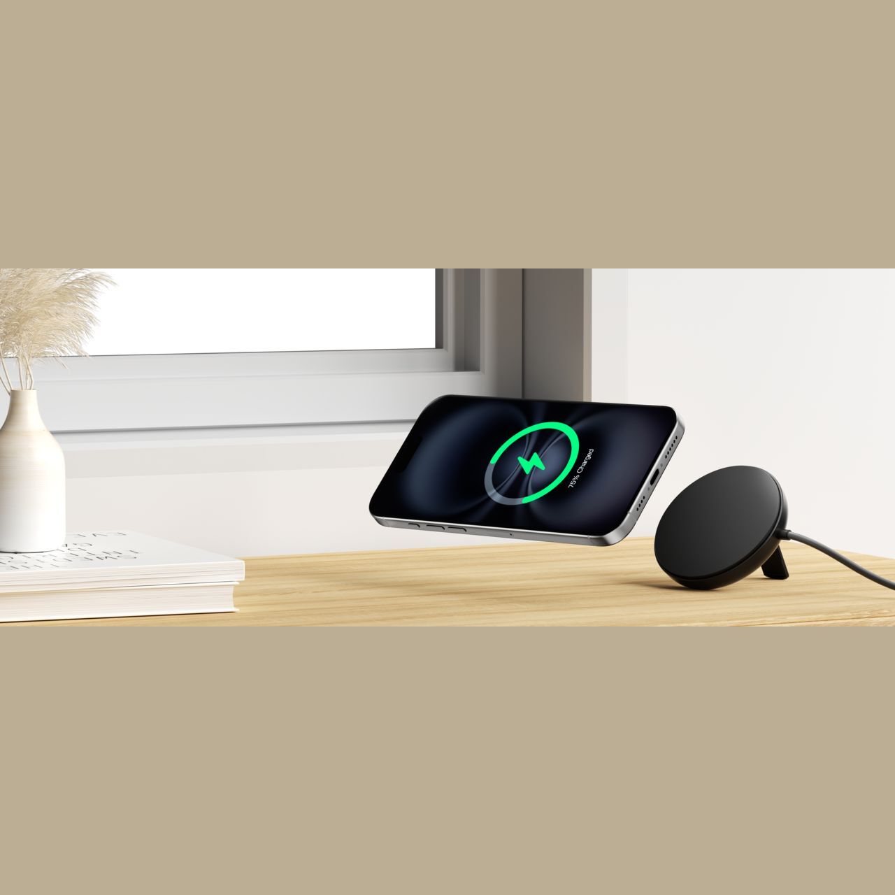 Зарядний пристрій бездротовий Belkin UltraCharge Magnetic Kickstand 15Вт, чорнийфото14